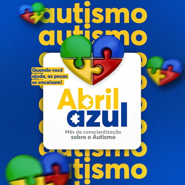Social media post over Wereld Autisme Awareness Day in het Portugees Brazilië