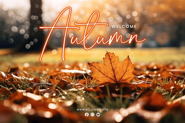 Social media post poster welcome autumn