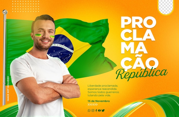 PSD social media post for proclamation of the republic campaigns in brazil