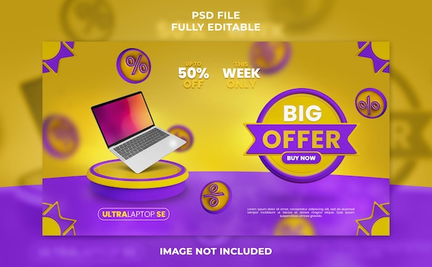 Social media post product discount sale banner template