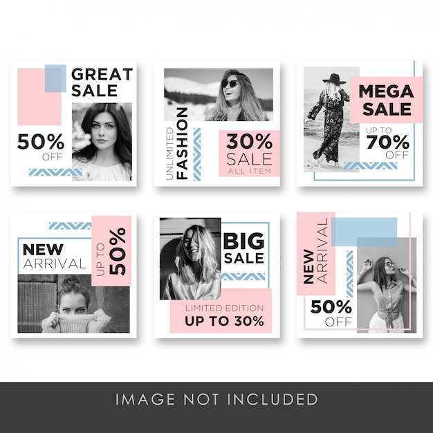 social media post-sale collectie sjabloon psd premium