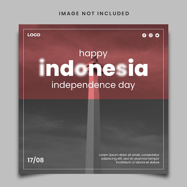 Social Media Post-sjabloon Indonesië Onafhankelijkheidsdag