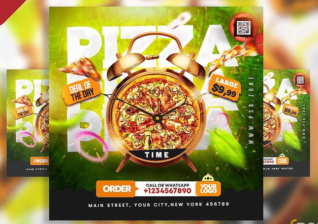 Social media post sjabloon voor pizza restaurant