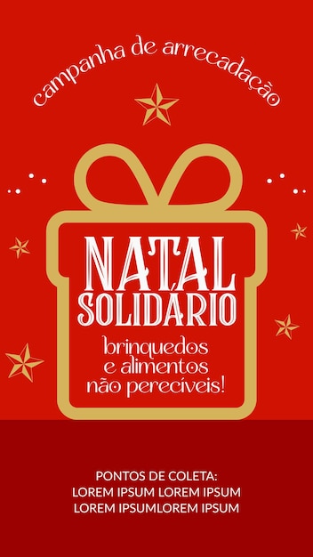 PSD storie pubblicate sui social media sulla campagna di natale solidario