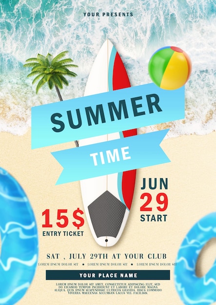 PSD social media post summer time template