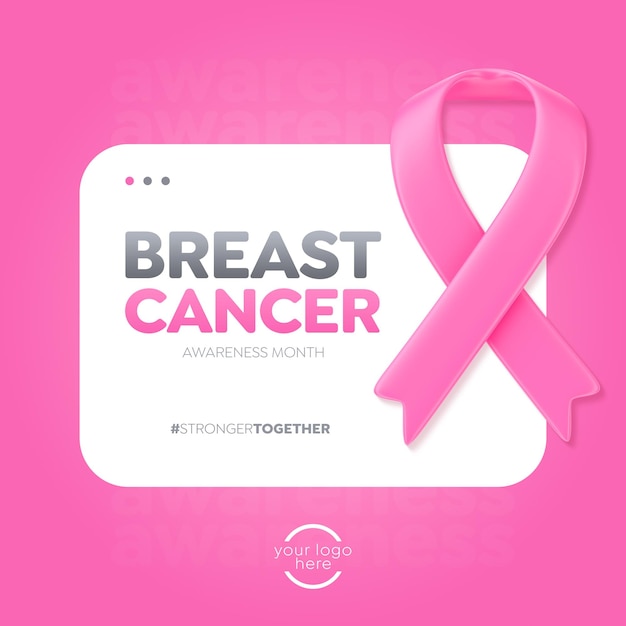 I modelli di post sui social media campagna di sensibilizzazione sul cancro al seno rosa ottobre