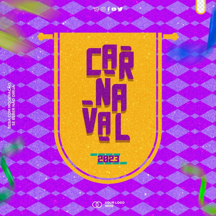PSD social media post template carnival for events carnaval in brazil