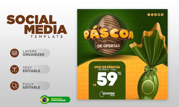 PSD social media post template easter promotion offers