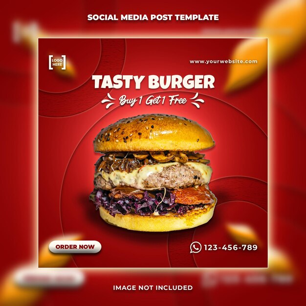 Social media post template food sale