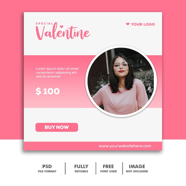 Social Media Post Template Instagram, Girl