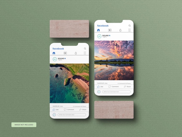 PSD social media post template mockup