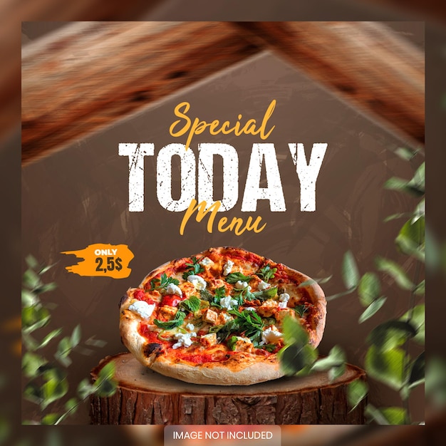 Social media post template for restaurant food menu special delicious