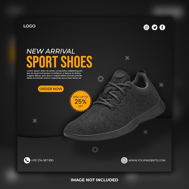 Social media post template shoes ad