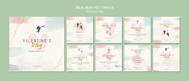 PSD social media post template for valentine's day