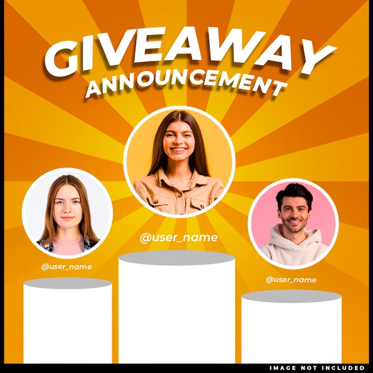 PSD social media post template with giveaway promotion for instagram facebook
