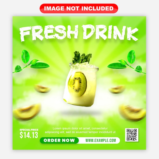 Social media post for use drink and juice menu