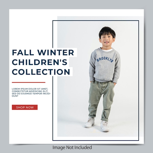 Social media post van alle winter kinderen's collectie