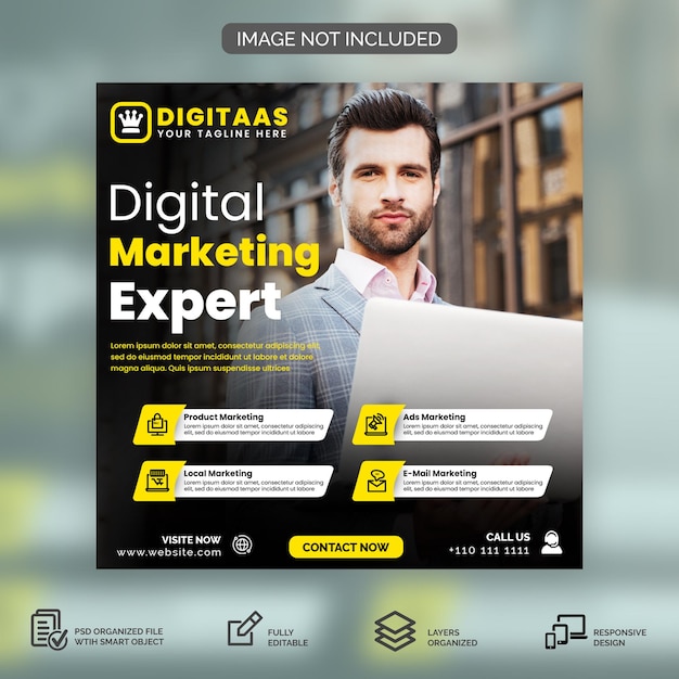 PSD social media poste for digital marketing post template psd