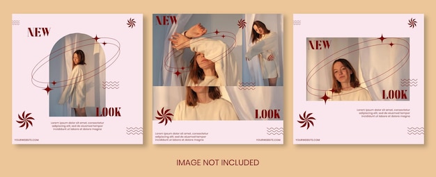 PSD social media posts for new look fashion products