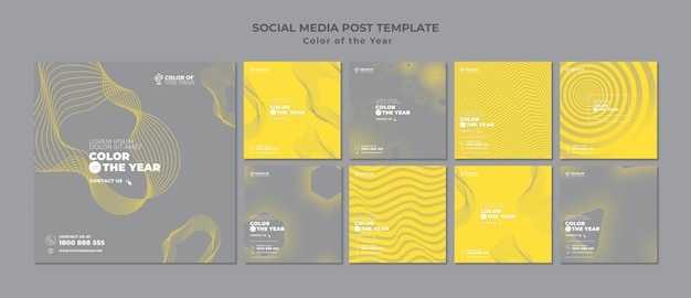 PSD 올해의 컬러로 소셜 미디어 게시물