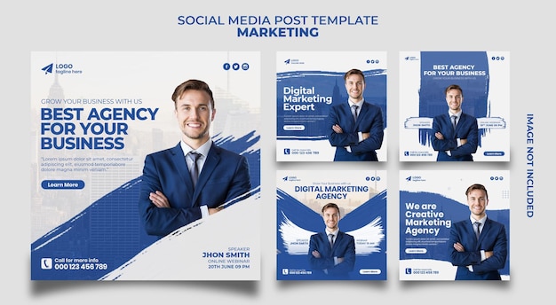 Social media postsjabloon voor digitale marketingbureau