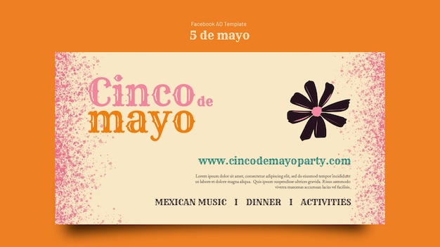 PSD social media promo-sjabloon voor de viering van cinco de mayo