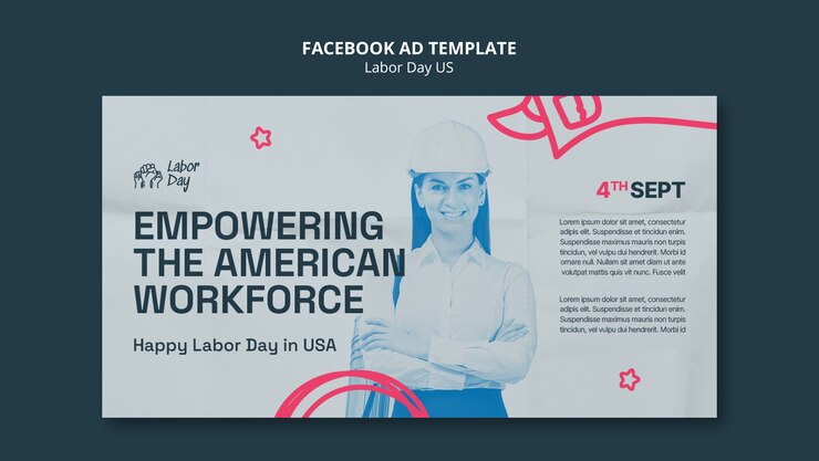 PSD social media promo-sjabloon voor de viering van de dag van de arbeid