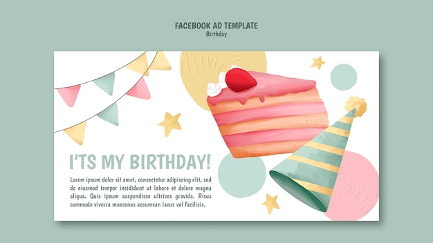 PSD social media promo template for birthday party celebration