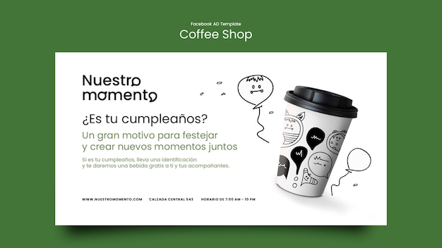 PSD social media promo template for coffee shop