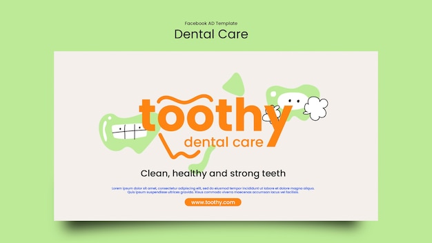 PSD social media promo template for dental care and health