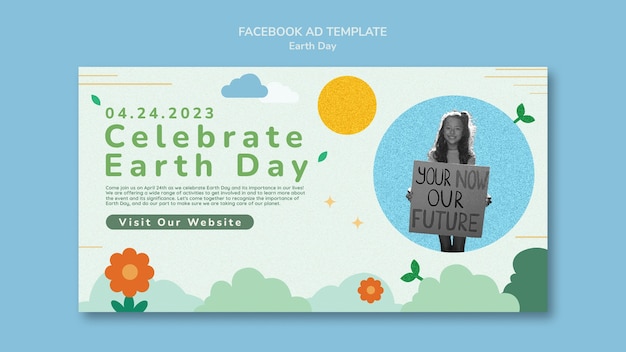 PSD social media promo template for earth day celebration