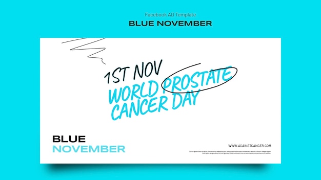 Social media promo template for blue november celebration