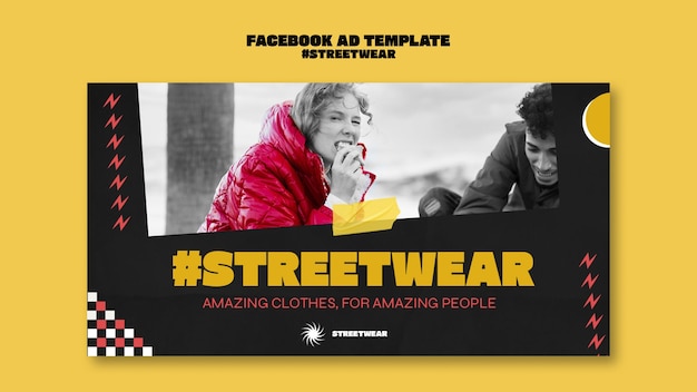 PSD ストリート ファッション ショッピング用のソーシャル メディア プロモーション テンプレート