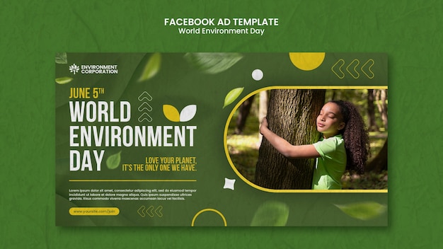 PSD Рекламный шаблон в социальных сетях для празднования всемирного дня окружающей среды