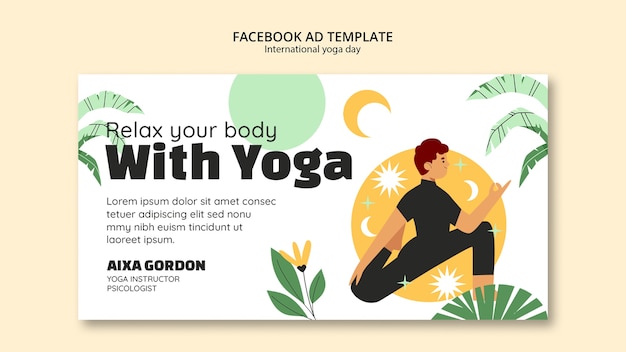 PSD social media promo template for international yoga day celebration