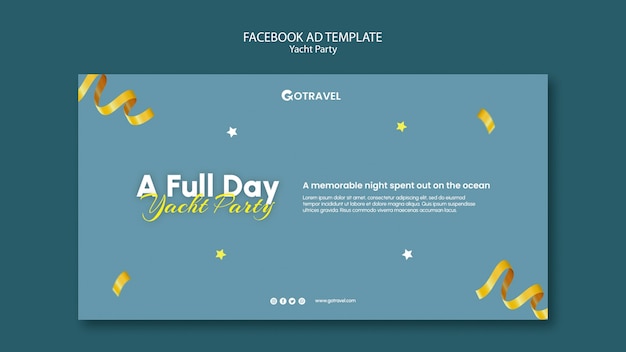 PSD social media promo template for luxurious yacht party celebration