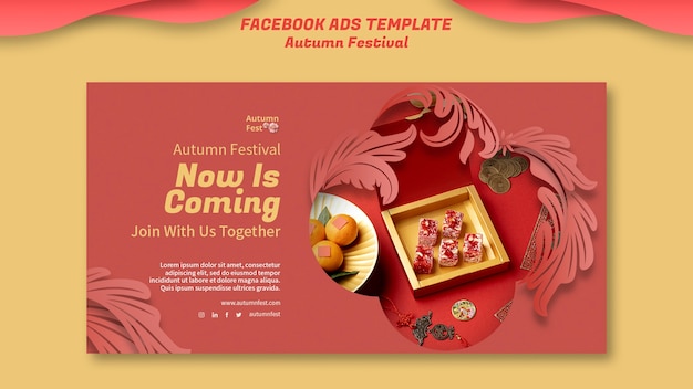 PSD social media promo template for mid-autumn festival celebration