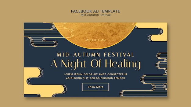 PSD social media promo template for mid-autumn festival celebration