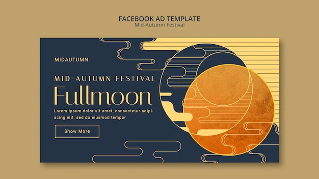 PSD social media promo template for mid-autumn festival celebration