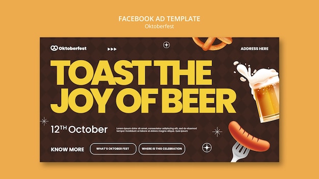 PSD social media promo template for oktoberfest beer festival celebration