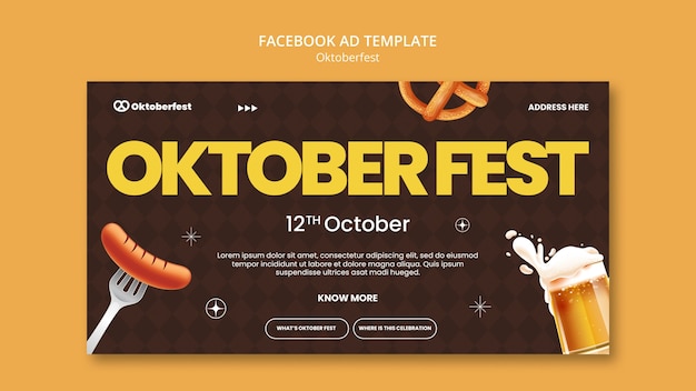 Modello promozionale dei social media per la celebrazione del festival della birra dell'oktoberfest