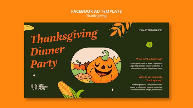 PSD social media promo template for thanksgiving celebration