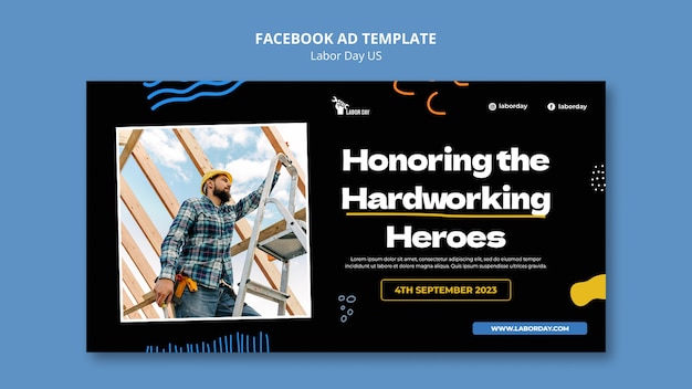 PSD social media promo template for us labor day celebration