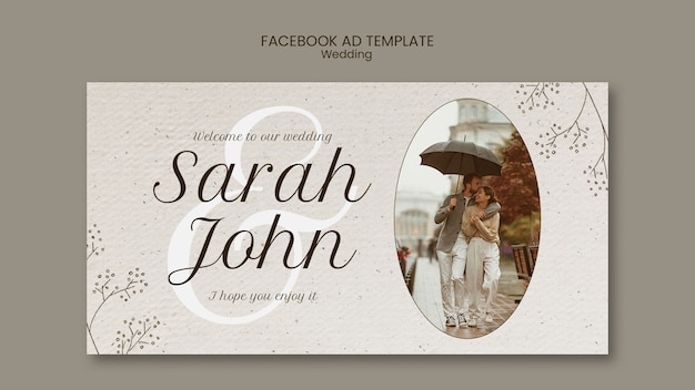 PSD social media promo template for wedding celebration