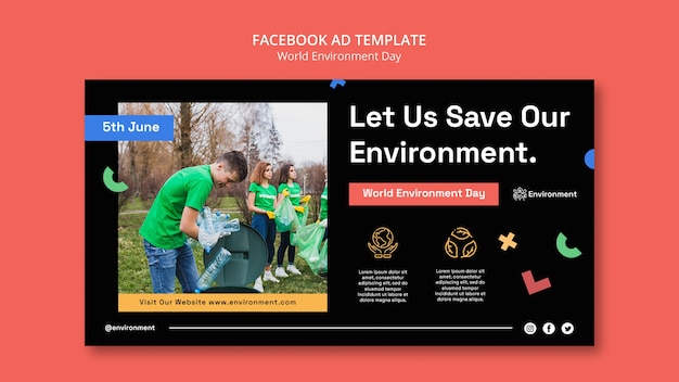 PSD social media promo template for world environment day celebration