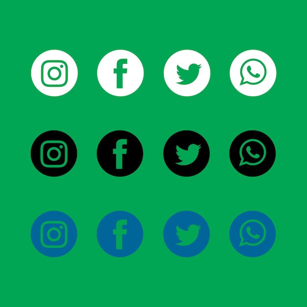 Social media przyciski wektor darmo
