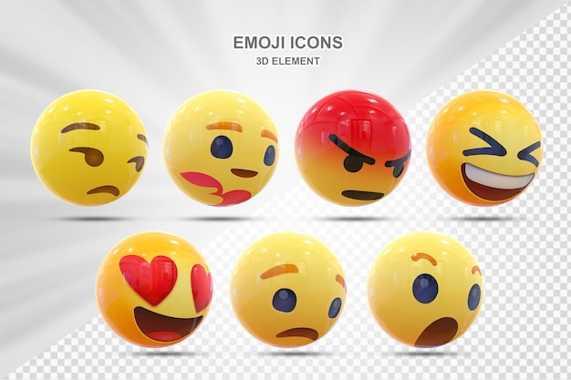 Emoticon 3d di reazione sui social media