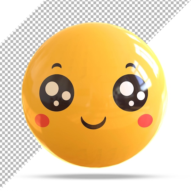 Social media reaction emoji face smile 3d render