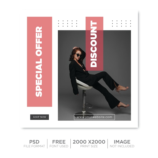 PSD social media simple post template