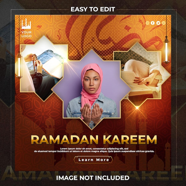 Social media-sjabloon voor Ramadan